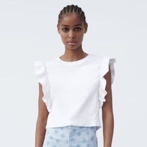 NWOT zara ruffle tee